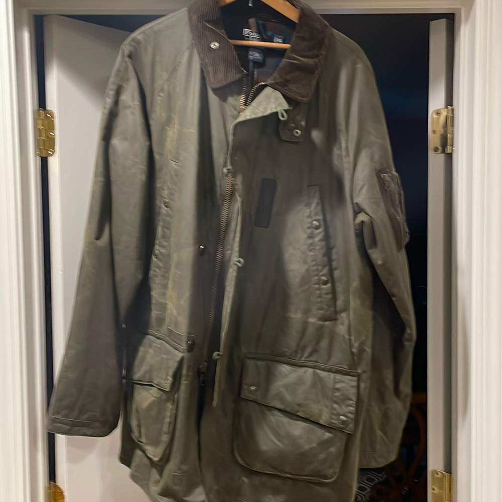 Polo Ralph Lauren Oilcloth Waxed Field Jacket Men's Size XL Olive Khaki